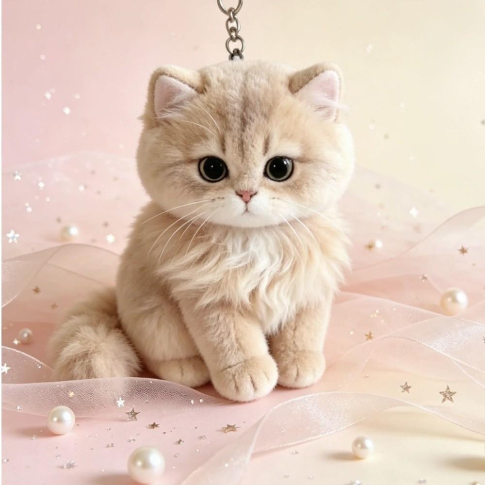 Simulazione Gatto Gatto Bambola di Peluche Animale di Peluche Morbido Fascino Gatto di Peluche Ciondolo per Borsa Decorazione per Borsa