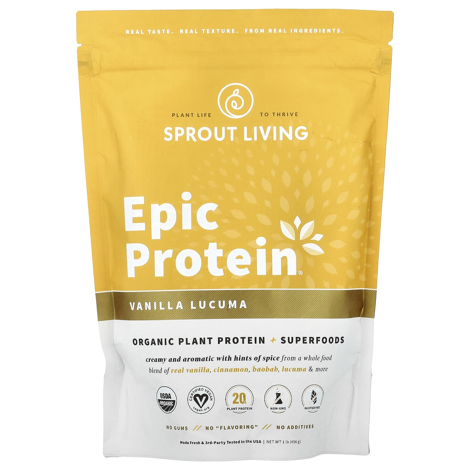 

Epic Protein®, Organic Plant Protein + Superfoods, Vanilla Lucuma, 456G (1Lb)
