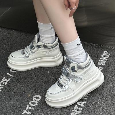 Sneaker da papà alte da donna con velcro 2025: Scarpe casual alla moda, con suola spessa, che aumentano l'altezza, per primavera e autunno