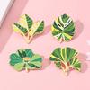 New Green Plant Ginkgo Biloba Leaf Metal Badge Turtle Bamboo Leaf Simulation Green Plant Leaf Brooch Hot Sale