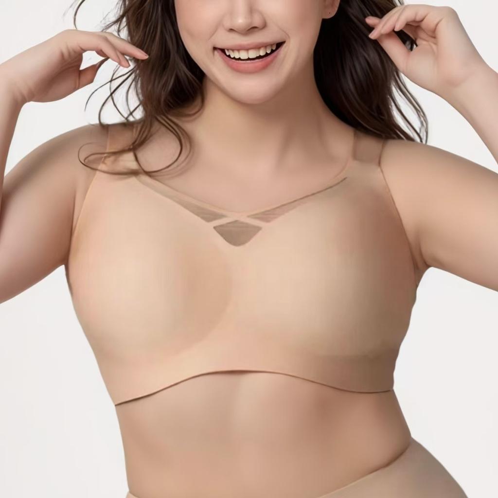 Sutiene Mărimi Mari cu Plasă Fără Cusături și Design Subțire pentru Sâni Mari Fără Armătură Anti-expunere și Sutiene cu Suport Lateral