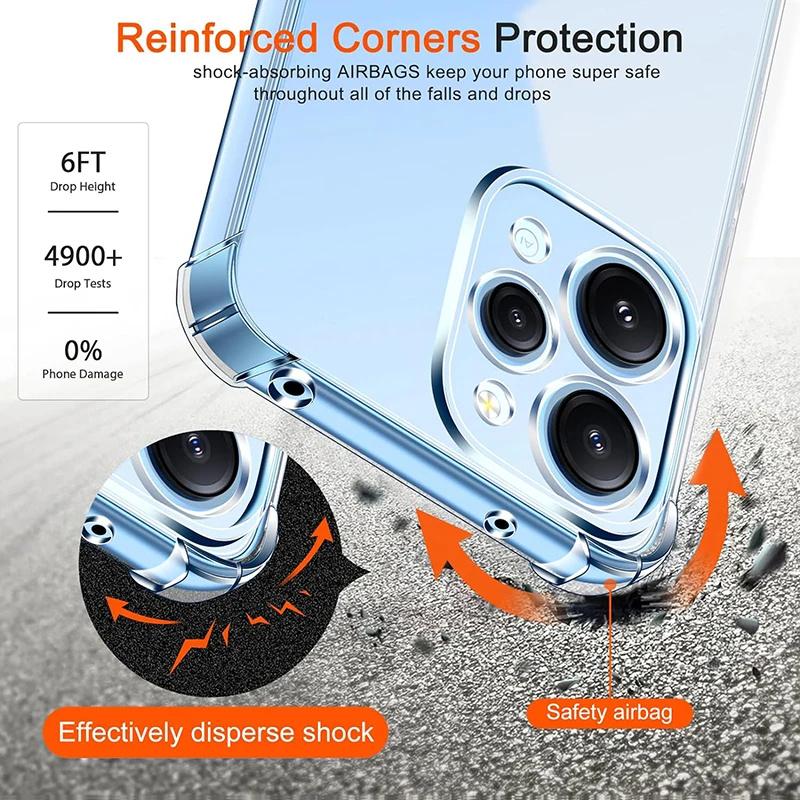 Shockproof Clear Silicone Soft TPU Case For Xiaomi Redmi 13C 12C Note 12S 12 Pro Plus Speed Turbo Ultra Thin Transparent Bumper