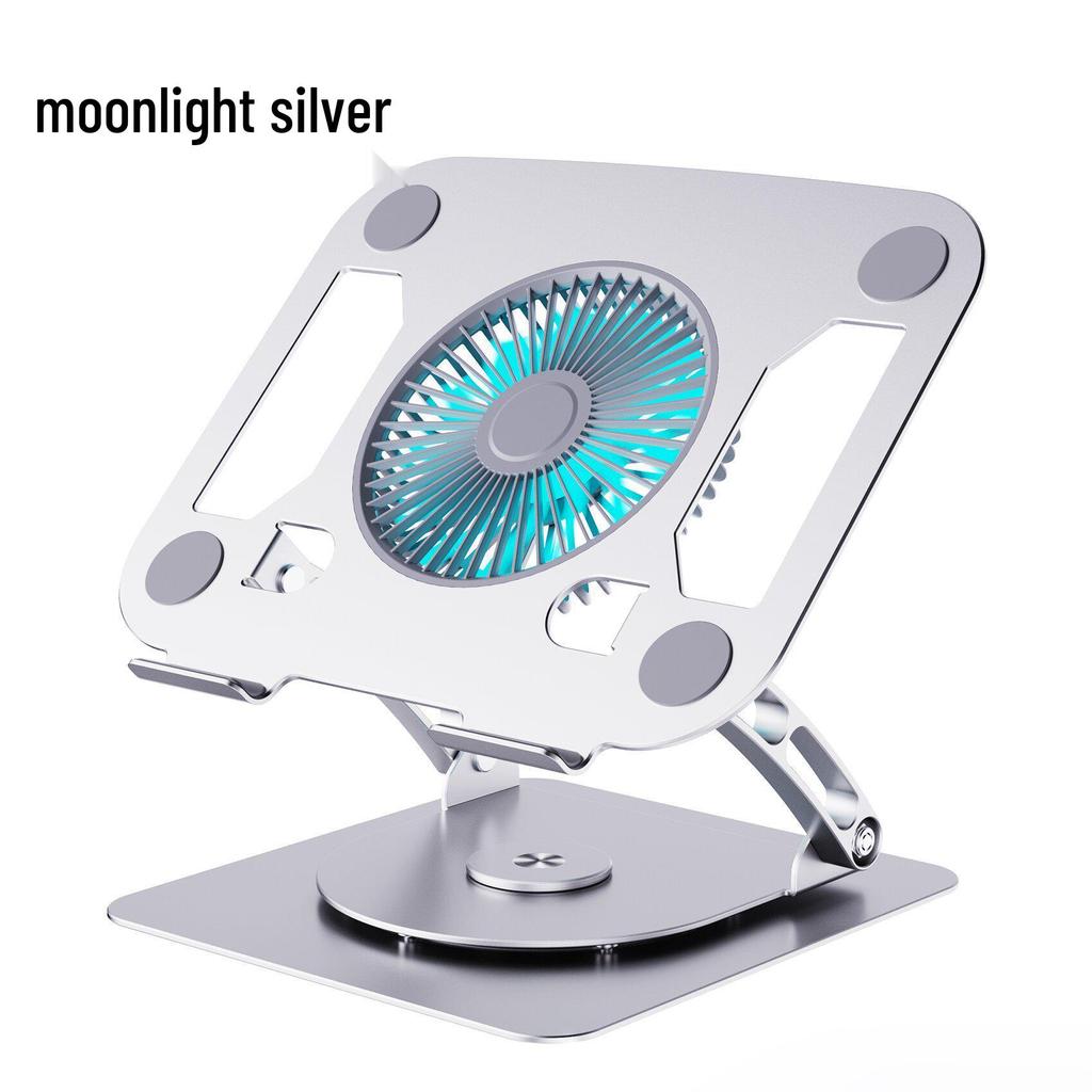 Aluminum Alloy Laptop Cooling Stand with 360° Rotation & Three-Level Adjustability