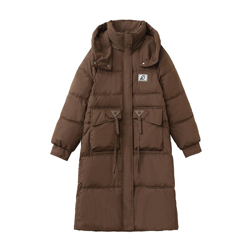 Mid-length cotton jacket women's 2025 new Korean over-the-knee padded jacket winter thickened loose jacket