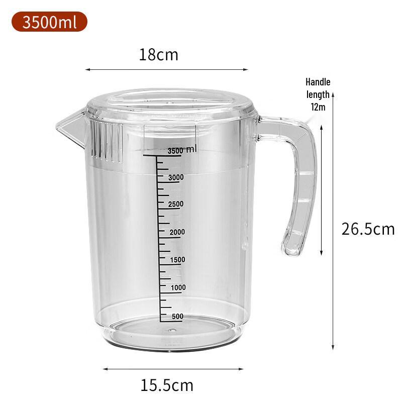 ZISIZ Thickened PC Measuring Pitcher with Scale and Lid