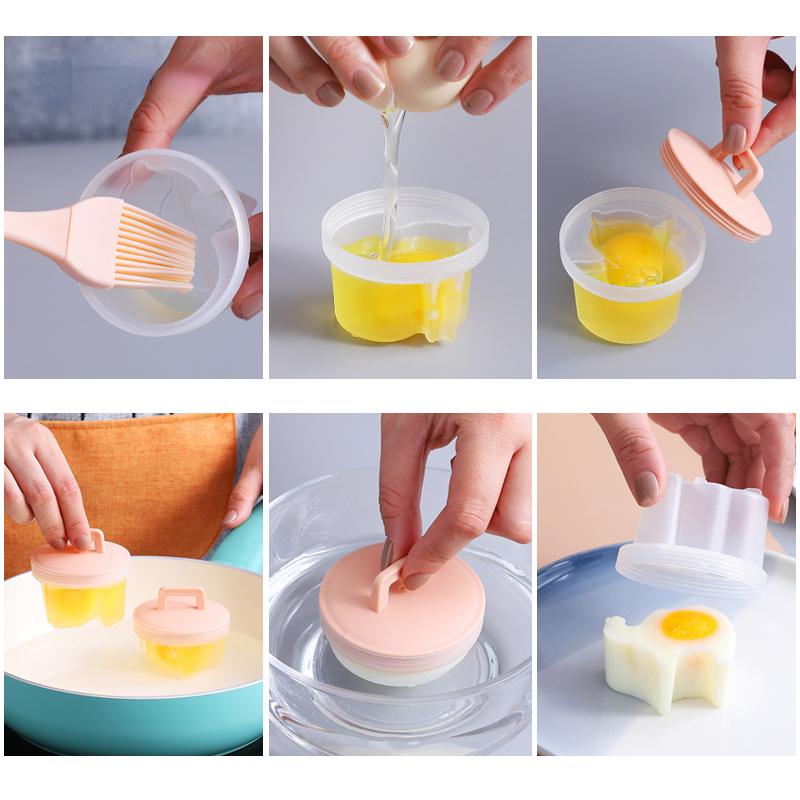 Cute and creative steamed food mold children's grilled food model kitchen food supplies compact storage 4-piece set