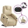 Vidaxl Lift-Up Recliner Armchair, Cream, Fabric Upholstered