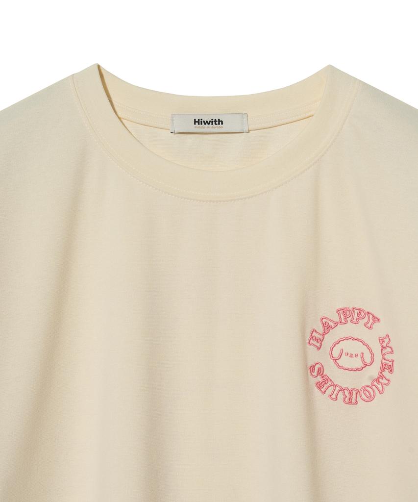 HIWITH Happy T-Shirt_Cream