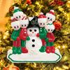 Minimalist Modern Elegant Snowman Family Alloy Christmas Tree Ornament For Celebration Joyful