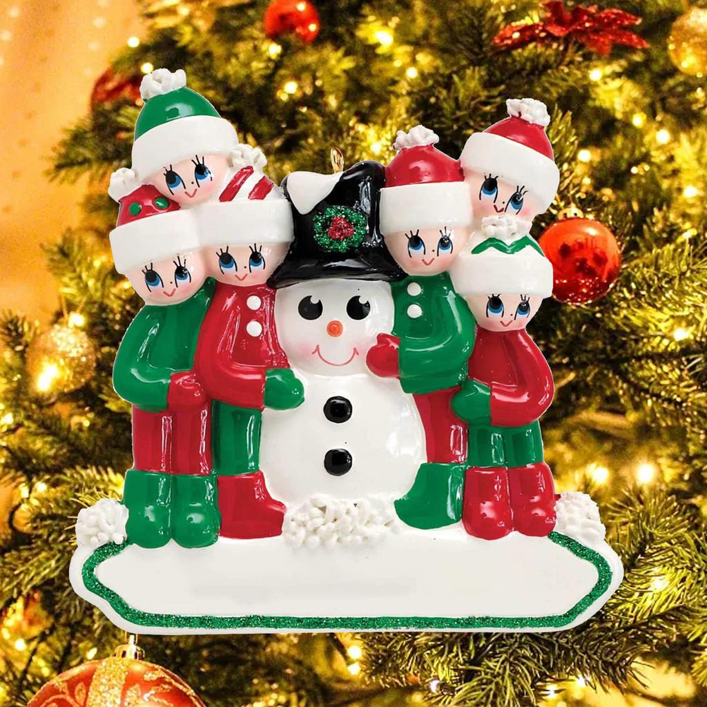 Minimalist Modern Elegant Snowman Family Alloy Christmas Tree Ornament For Celebration Joyful