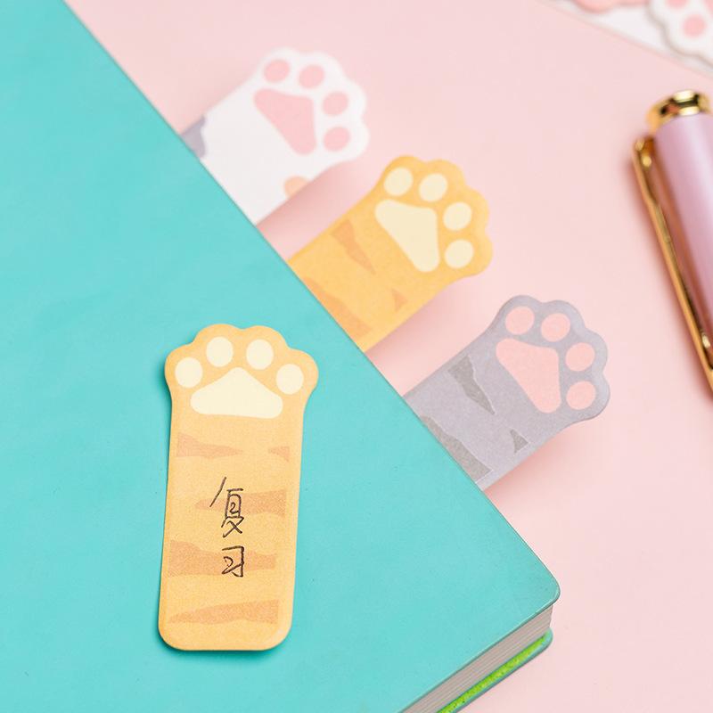 Kawaii Stationery Cartoon Cat Paw Memo Pad Bookmark Flags Index Tab Sticky Notes Label Paper Stickers  Note Pad Stationery