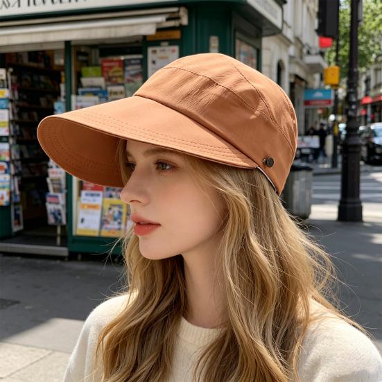 Empty Top Sun Hat for Women, Adjustable Straps Extended Brim Outdoor Hat, Lightweight Breathable Sun Protection Hat for Sports And Exercise