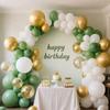 Sage Green Balloons Garland White Gold Confetti Balloon Arch Kit Baby Shower Birthday Party Wedding Graduation Decoration Globos