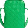 New Bottega Veneta Cow Leather Cell Phone Pouch, Shoulder Bag, Crossbody Bag Regular Men's Parrot Green 729296VCPQ33724