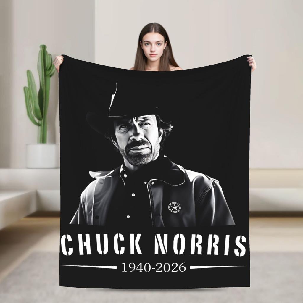 Chuck norris Poster Blankets Quality Warm Soft Bedding Throws Autumn Picnic Couch Bed Trend Bedspread