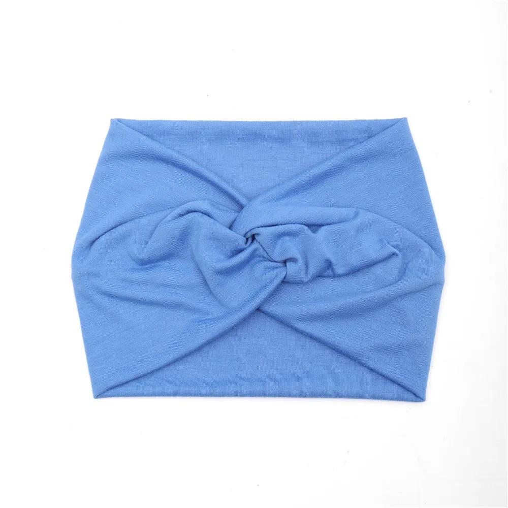 Simple Soild Color Twisted Extra Large Thick Wide Headbands Elastic Turban Workout Sports Hair Band Headwear