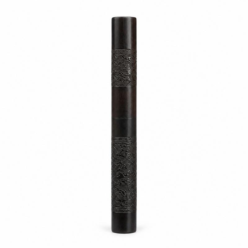 Damascus Steel Tea Knife Ebony Carving Handle Tea Needle Pu'er Tea Cake Brick Prying Tool Tea Set Accessories