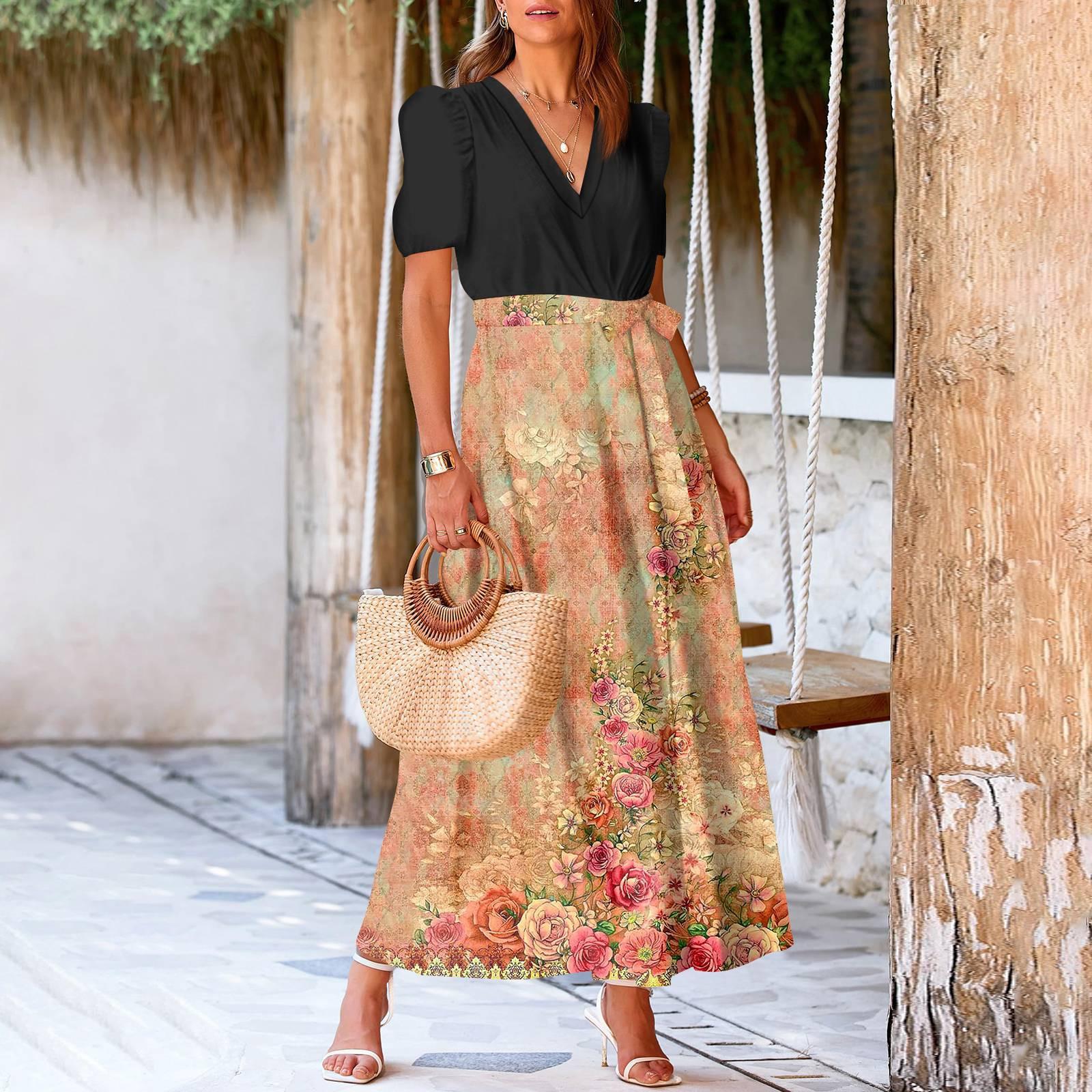 

Женское летнее платье свободного покроя для пляжного отдыха, повседневное платье-жилет с глубоким V-образным вырезом, элегантное платье-рубашка M