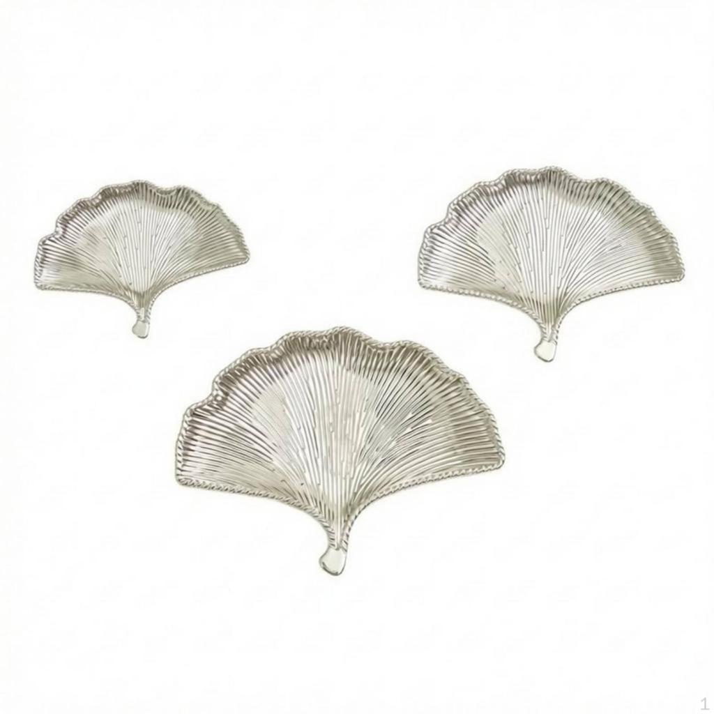 3 Pieces Ginkgo Leaf Tray Ribbed LeafShaped Textured Home Decor