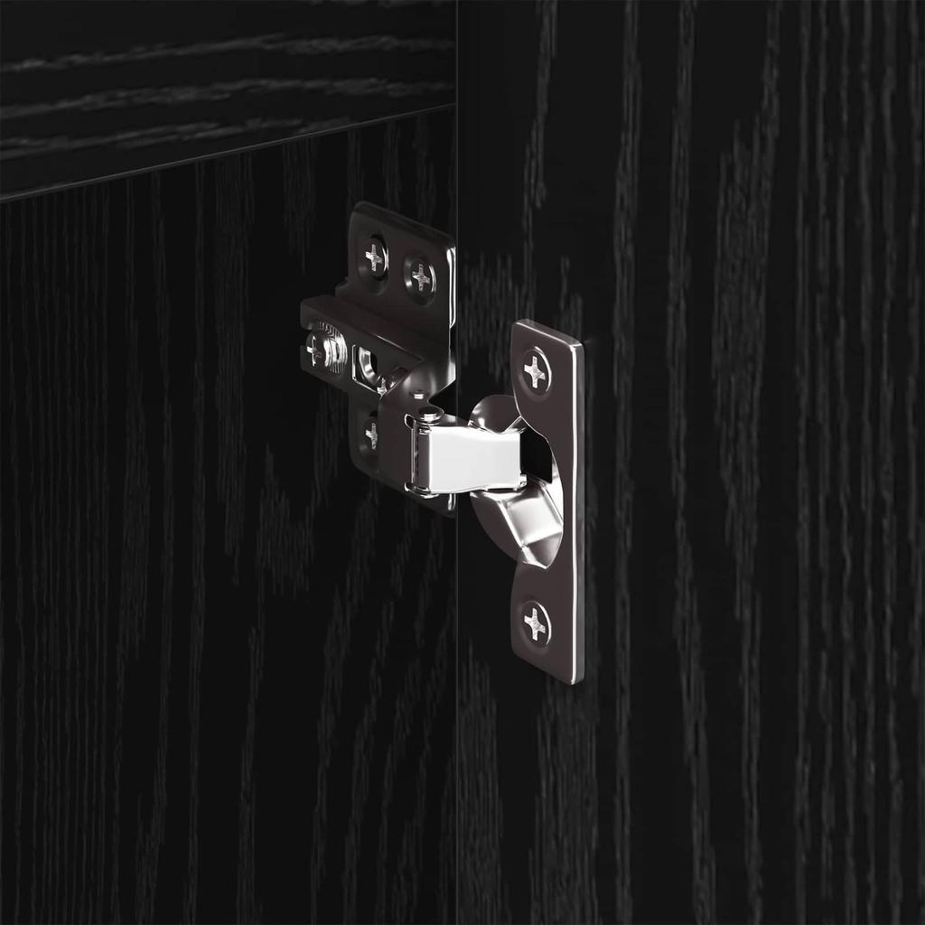 Side Cabinet Black Oak Effect 96.5 x 30 x 75 cm