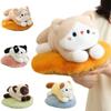 25Cm Cartoon Cat Plush Doll Fun Lying Nest Brown Black White Cat Siamese Cat Animal Stuffed Home Decoration Gift For Children