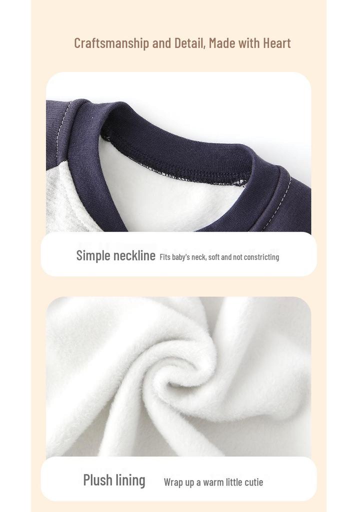Adorable Baby Raglan Sleeve Bodysuit with Snap-Front and Warm Fleece Diaper Cover (3-24 Months)