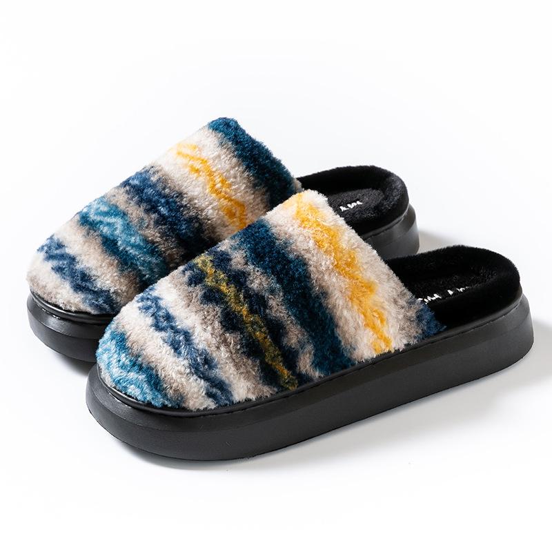 New Cotton Slippers Autumn and Winter Warm Shoes Indoor Home Couple Non-slip Plush Cotton Shoes