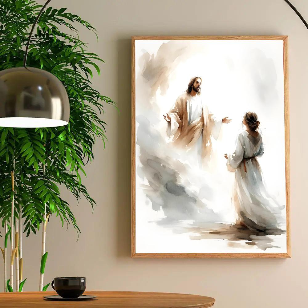 

Чернила Иисус Эскиз Холст Плакаты Христианский Библейский Стих Пастух Вера Плакат Домашняя Комната Бар Кафе Декор Искусство Настенная Живопись Картина 21cm×30cm NoFrame