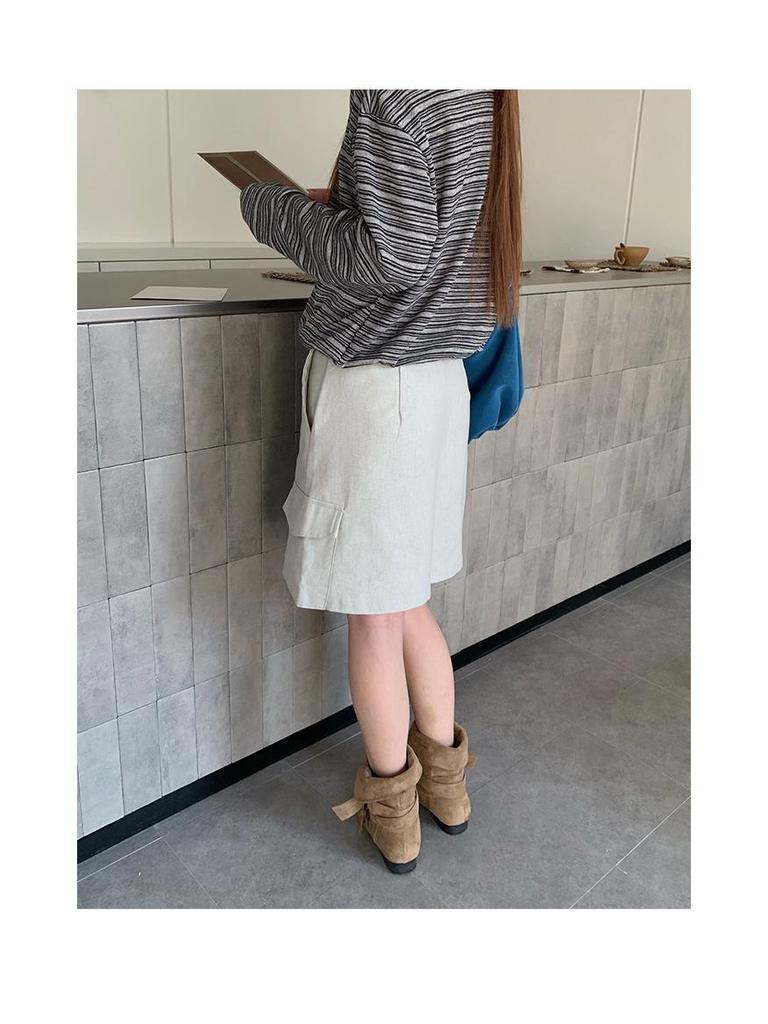 Sunai Damen High-Waist A-Linie Schlankmachender Weißer Cargo Minirock, Kollektion 2026