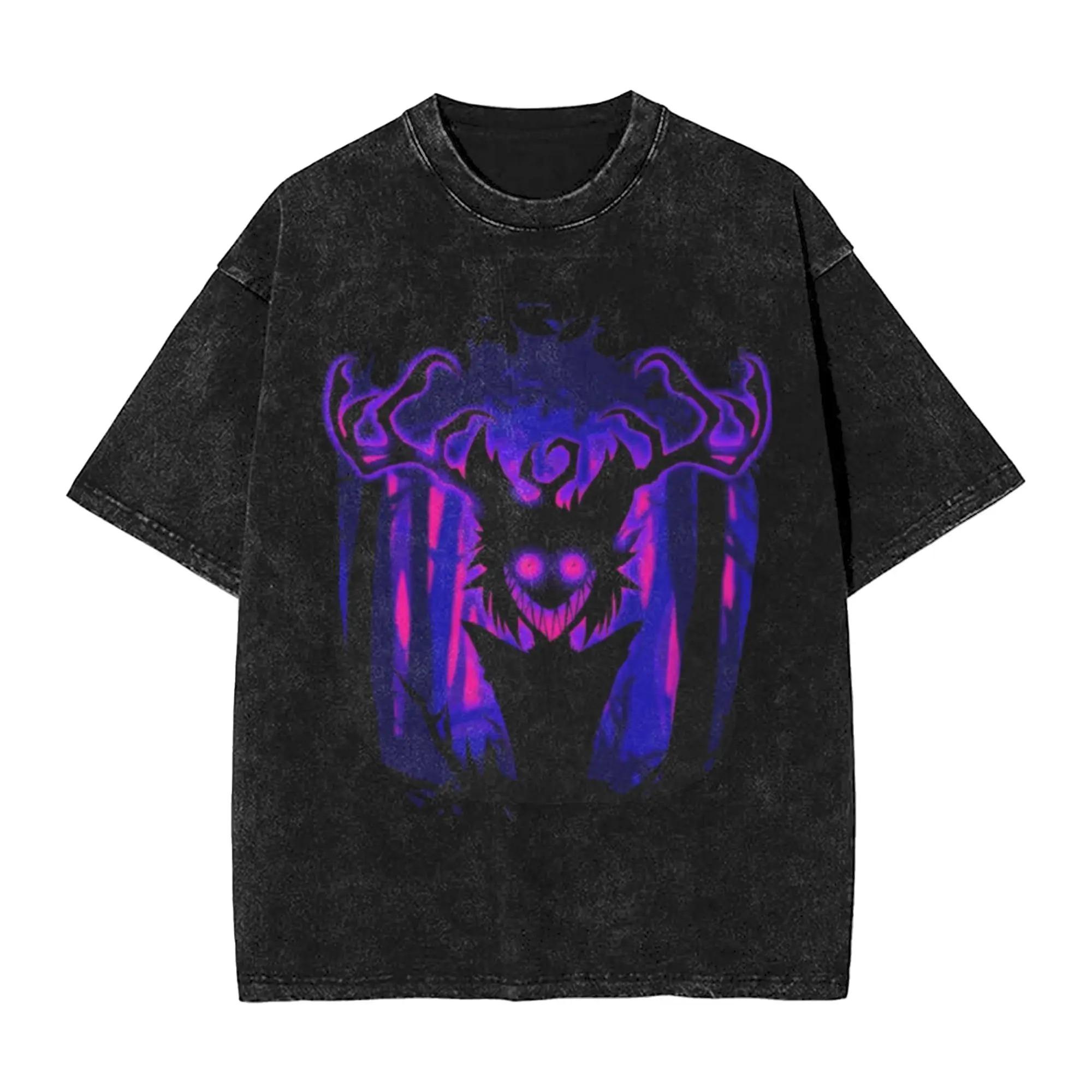 

Hot Anime Hazbin Hotel Anime Lover Washed Tshirt personality Clothes Oversized Unisex Couples Suitable for all seasons Classic S