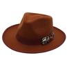 S New Peach-Top Jazz Hat Autumn And Winter Men'S And Women'S Retro Elegant Woolen Hat Big-Brimmed Top Hat