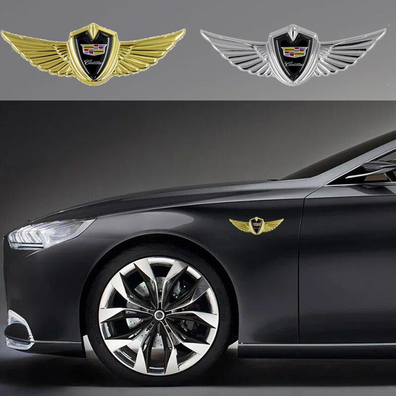 Dla Cadillac ATS BLS CT4 CT5 CTS ESCALADE EXT SLR SLS XT5 XT6 XTS Metalowe Skrzydła Naklejka na Błotnik Karoserii Samochodu Emblemat Odznaka na Tylny Bagażnik
