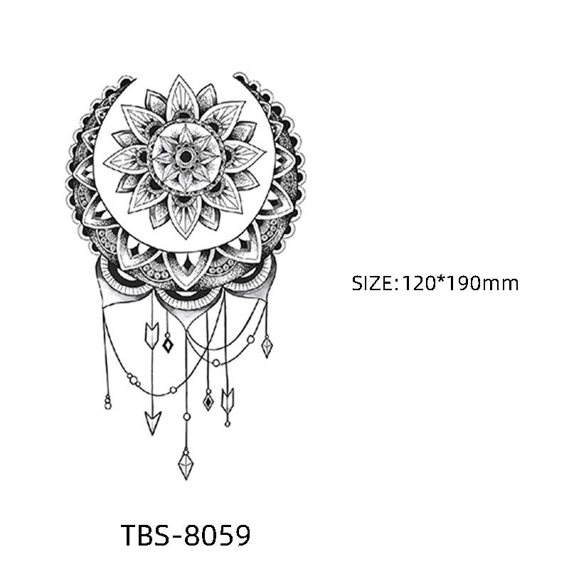 Waterproof Semi-Permanent Black & White Totem Flower Tattoo Stickers