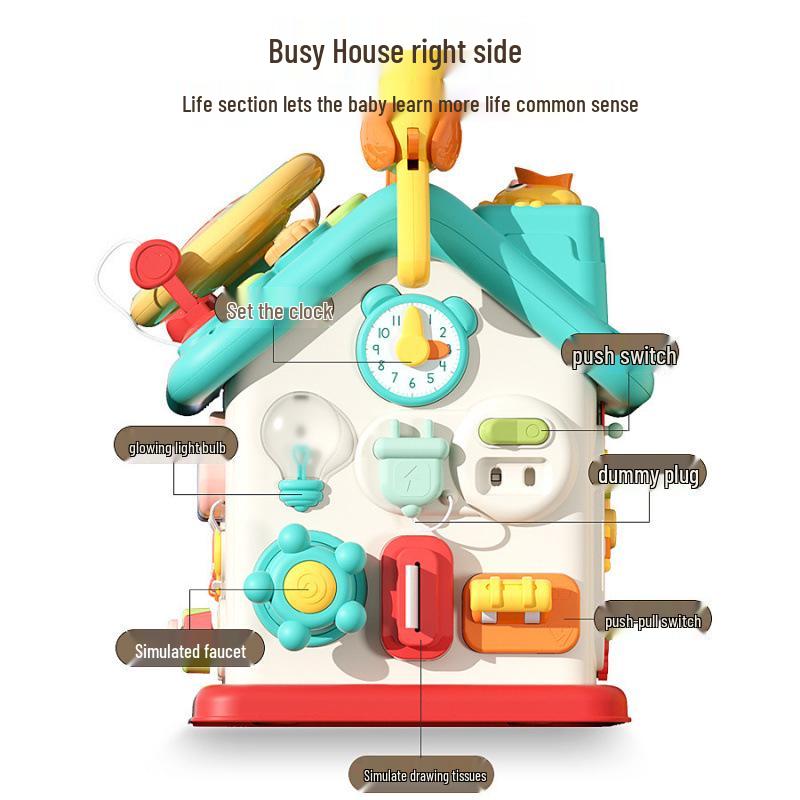 Kids' Six-Sided Activity Center: Early Learning Shape Recognition & Multi-Functional Game Box