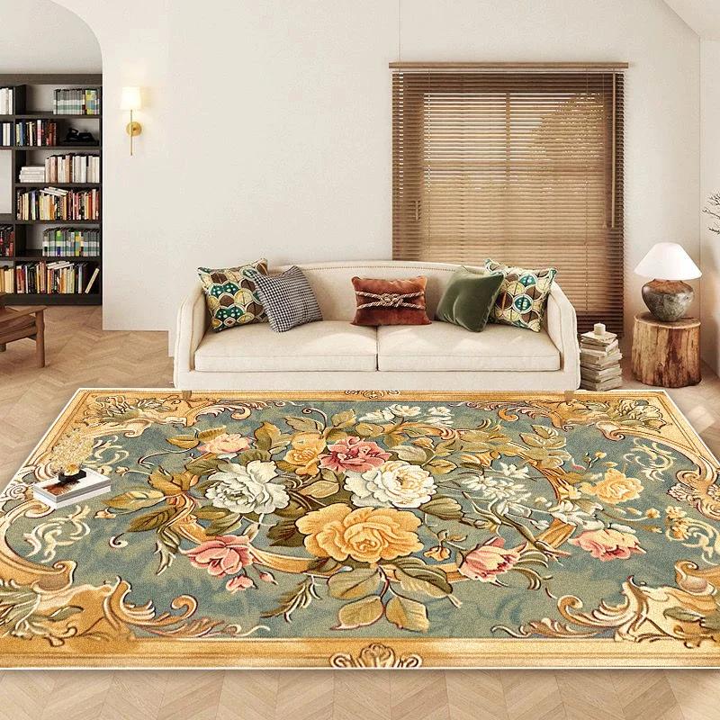 Nordic Style Flower Carpets for Living Room High-grade Floral Decoration Bedroom Large Area Rugs Non-slip Lobby Sofa Area Mats