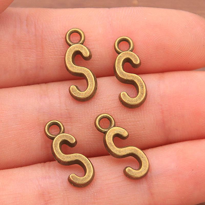 Zinc Alloy Alphabet Charms: 2 Colors, 26 Letter Pendants for Jewelry, Handbag, and Mobile Phone Accessories