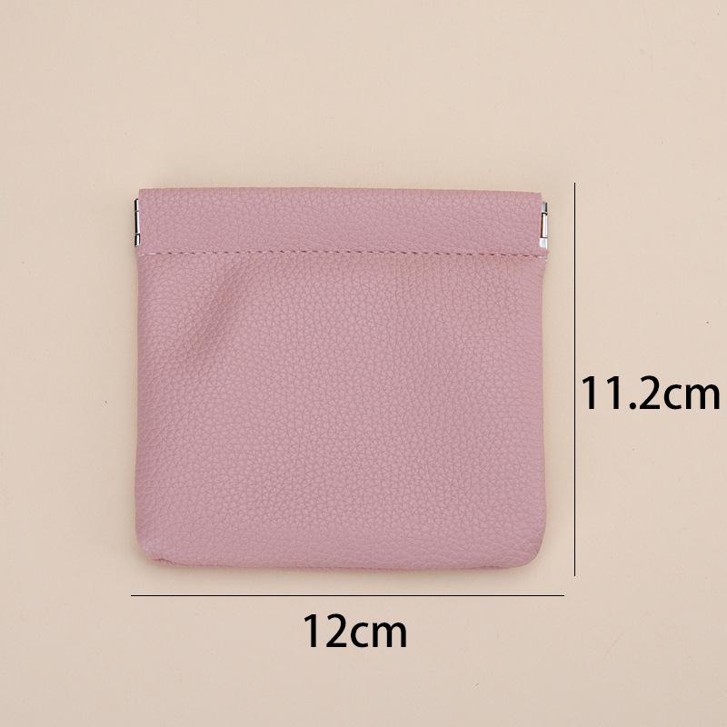 

Женский простой однотонный кошелек для монет с застежкой-кнопкой и чехол для губной помады с узором личи