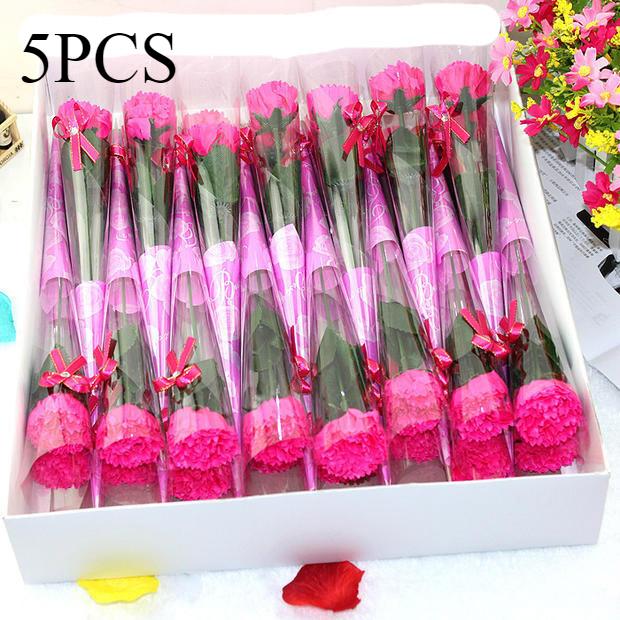 

5pcs Carnation Soap Flower Valentine s Day Gift Teacher Day Mother Day Flower Gift Home Party Decor Store Celebration Event Gift