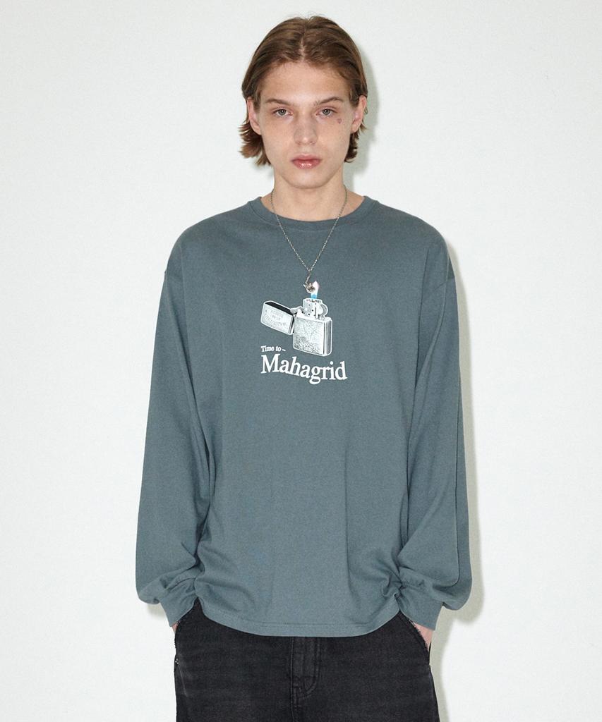 MAHAGRID It’S Time To Ls Tee Gray(Mg2Efmt564A)
