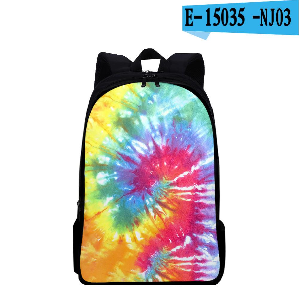 Classic Popular Funny Tie Dye Notebook Backpacks Pupil School Bags 3D Print Oxford Waterproof Boys/Girls Laptop Backpacks