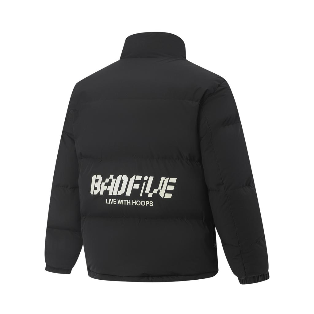 Li Ning Badfive Winddicht Waterafstotend Warm Losvallend Opstaande Kraag Geborduurd Donzen Jack Heren Bovenkleding AYMV129-6