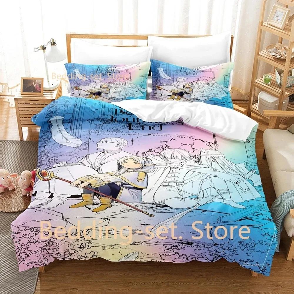 Frieren Beyond Journey'S End Bettwäsche Set Einzelbett Twin Full Queen King Size Bettset Erwachsener Kind Schlafzimmer Bettdeckenbezug Sets Anime Bett