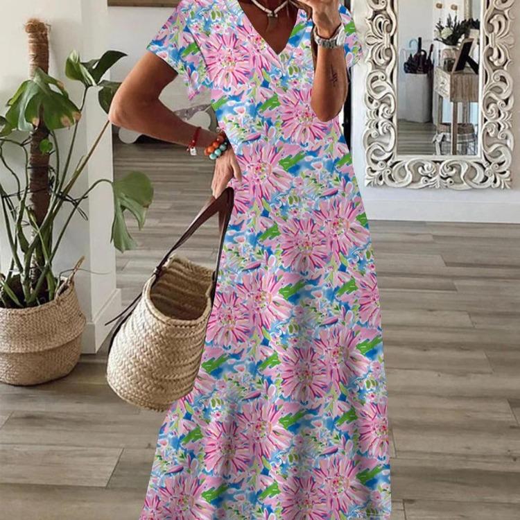 

Модне трендове богемне плаття-трапеція з принтом, нове XXXXXL