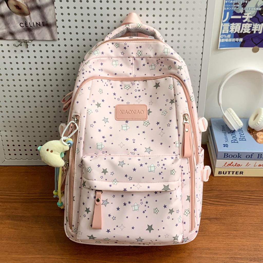 Schoolbag1011 new schoolbag female junior high school high school student large capacity star printing backpack female college student computer bag