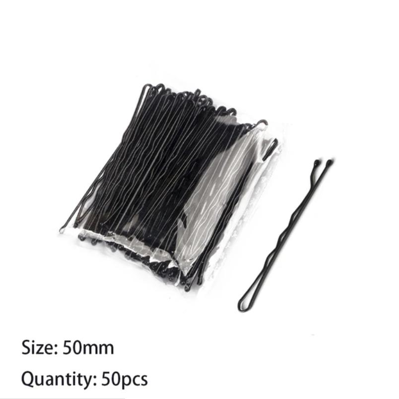 50PCS U Shaped Alloy Hairpins Waved Hair Clips Metal Black Bobby Pins Barrettes Bridal Hairstyle Tools Hairpin  Gifts