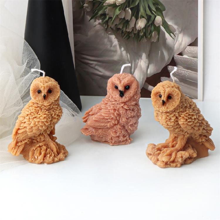 Home Decors Owl Candle Silicone Mould Sturdy Silicone Owl Shaped Candle Casting Mould for Professional and Beginners