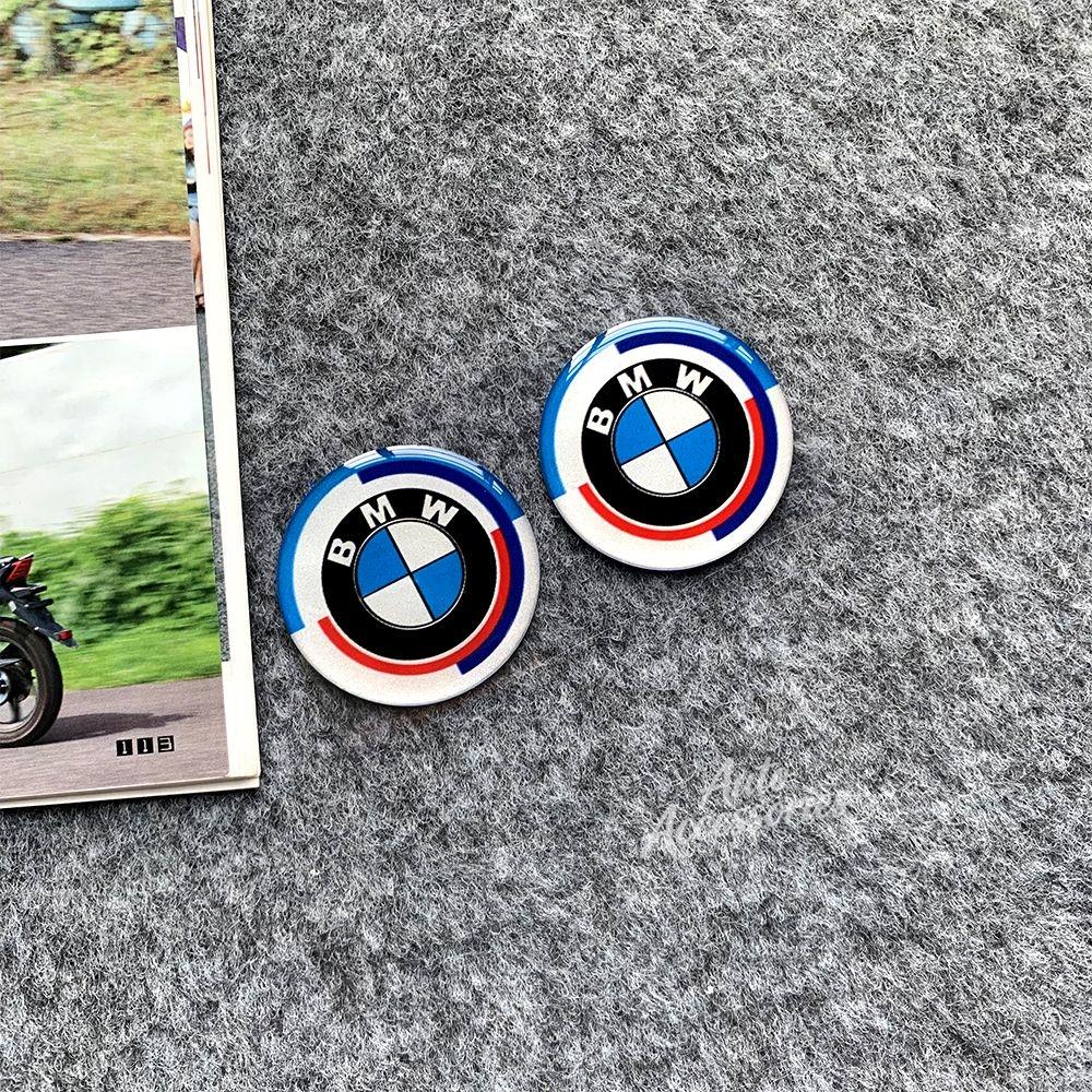 2pcs Car Badge 3D Stickers Soft Adhesive Multi-size Optional Motorcycle Waterproof Decals For BMW 50th Anniversary X1 X3 X5 X7 ydbn48