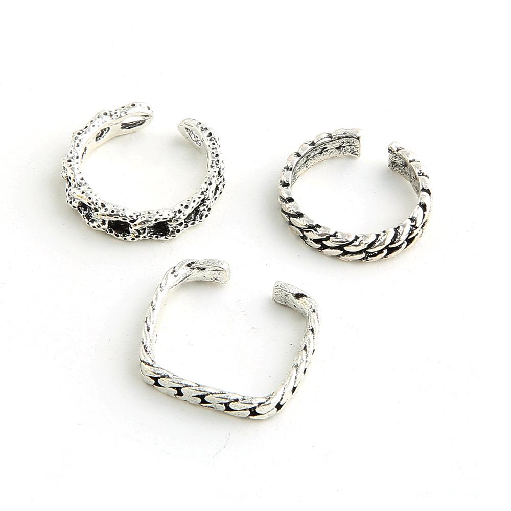 Neuer Strand-Fußring, hohles Totem-Muster, Gelenkfußring, 3 offene Fußring-Set