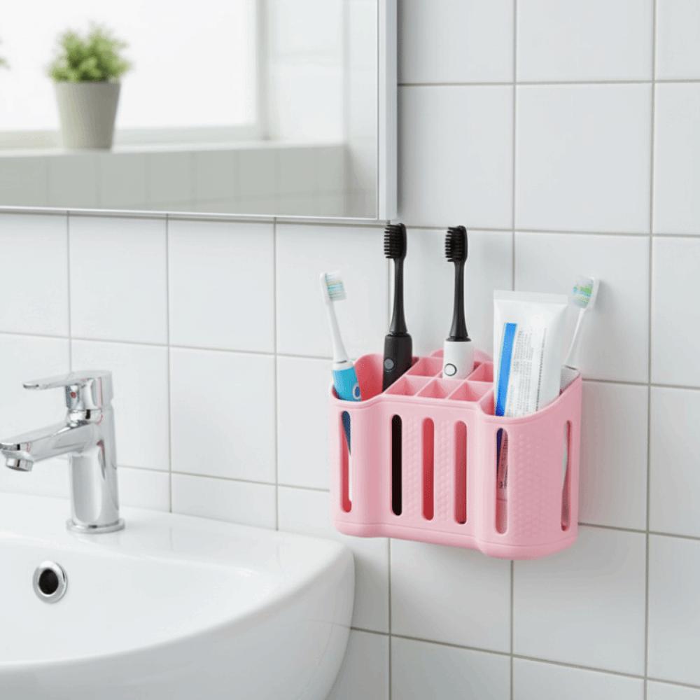 Space Saving Toothbrush Holder Wall Mounted Toothpaste Holder Practical Storage Rack  Vanity