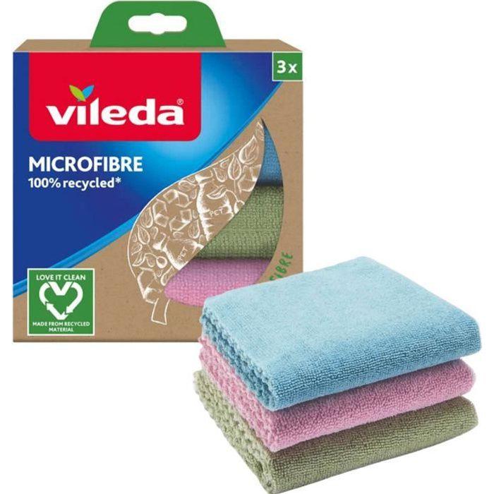 Lotto di 3 chiffon in microfibra 100% riciclata Vileda